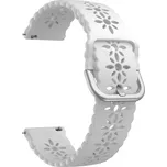 Řemínek s perforováním a přezkovým zapínáním 20mm Barevná varianta: Bílá se stříbrnou přezkou