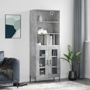 Příborník do zásuvky vidaXL Skříň highboard 69,5 x 34 x 180 cm kompozitní dřevo [3189328] Barva: Betonová šedá