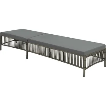 Zahradní lehátko vidaXL Zahradní lehátko s poduškou polyratan šedé [44455]