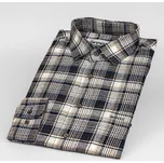 Pánská košile GREED flanelová, béžovo-modrá károvaná SDF383, dlouhý rukáv, vel. 47/48