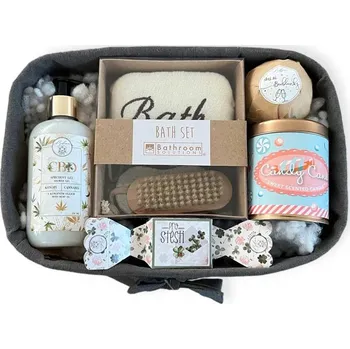 Dárkový potravinový koš Dárková Bedna – Dej si bublinky (Dárkový koš s výstelkou)