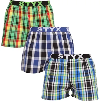 Trenýrky 3PACK pánské trenky Styx sportovní guma vícebarevné (3B11789) L Možnost vrácení zboží ZDARMA do 120 dnů!