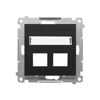 Elektrická zásuvka SIMON TKP2S.01/149 Kryt komunikační a datové zásuvky Keystone 2 násobný, zkosený, s popisným polem (