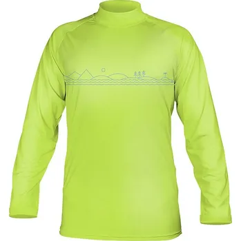 Pánské tričko Tričko pánské PADDLEBOARDING NEON GREEN lycra dlouhý rukáv - velikost: L