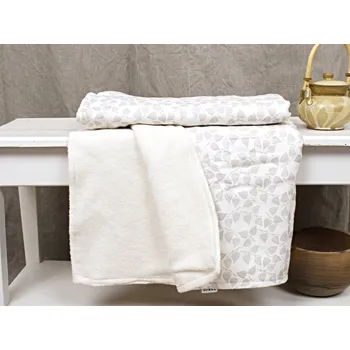 deka Snový svět Lněná deka s beránkem - březové lístky Rozměr: 210 x 210 cm