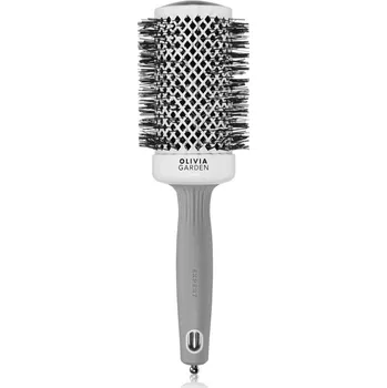 kartáč na vlasy Olivia Garden Expert Shine Wavy Bristles White&Grey kartáč na vlasy průměr 55 mm 1 ks