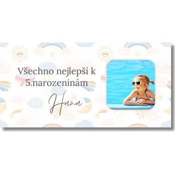 Party dekorace Personal Narozeninový banner s fotkou - Cute weather Rozměr banner: 130 x 65 cm