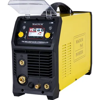 Svářečka Svářecí invertor 4v1 THF MIG 202P AC/DC SYN LCD + kabely + TIG hořák + MIG hořák + ventil + láhev