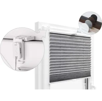 Roleta ZEBRA-SHOP PLISSÉ LUX / DOLOMIT / TMAVĚ ŠEDÝ MELÍR / PD308 Šířka plissé v cm: 27, KAT: B 111-150 cm