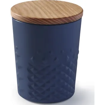 Sklenice Sklenička s dřevěným víčkem, modrá, 350 ml