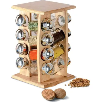 Kořenka Kořenky sklo/chrom 16ks v dřevěném stojanu ORION