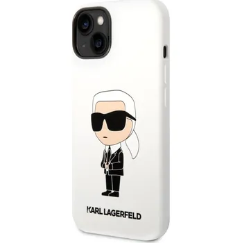 Pouzdro na mobilní telefon Karl Lagerfeld Liquid silikonový Ikonik NFT zadní kryt pro iPhone 14 Plus bílý
