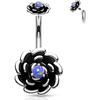 Piercing Šperky4U Piercing do pupíku Antique Rose, fialový opál - WP0043-A