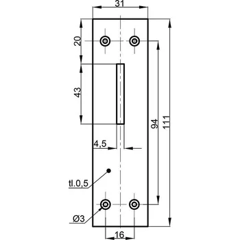 Okenní klika Záskočka okenní bez krytu Žlutý zinek (11053)