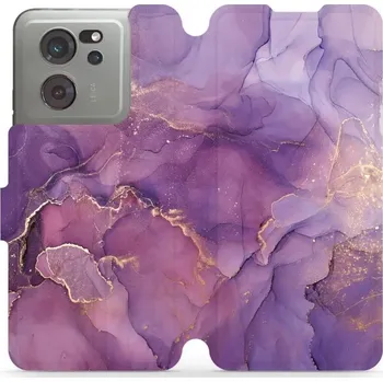 Pouzdro na mobilní telefon Flipové pouzdro Mobiwear - Xiaomi 13T / 13T Pro - VP20S Fialový mramor (Knížkové flip pouzdro, obal, kryt na mobil Xiaomi 13T / 13T Pro - VP20S Fialový mramor, materiál Umělá kůže + TPU - ochrana 360°, stojánek, silikonová vanička, magnetické zavírání)