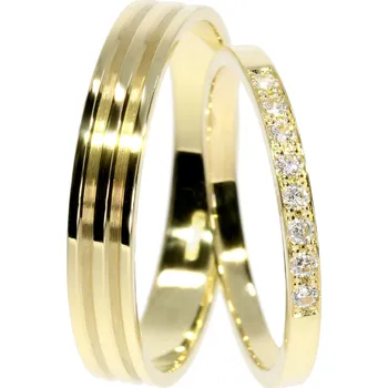 Prsten Zlatnictví Helios Zlaté snubní prsteny L-209/ZL Kameny: Se Zirkony
