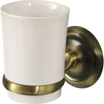 Držák na kartáček BISK Erga Deco, sklenice na zubní kartáčky, antická mosaz, ERG-00407