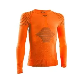 Pánské oblečení X-Bionic Invent 4.0 Shirt Long Sleeve Junior SUNSET ORANGE/ANTHRACITE oranžová 8/9