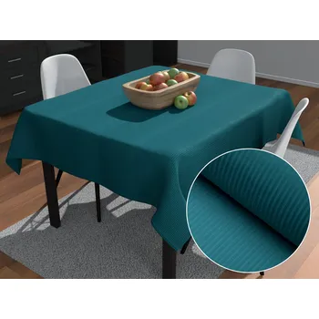 ubrus Damaškový čtvercový ubrus Atlas Gradl DM-014 Sytě petrolejový - tenké proužky 3 mm 40x40 cm