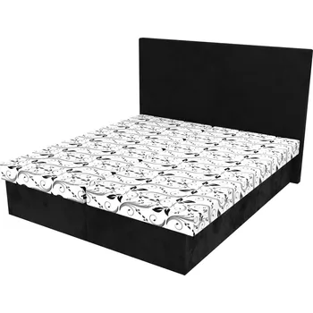 Postel Manželská postel Maka Bílá s hladkým čelem a úložným prostorem - 180 x 200 cm, Bez navýšení, Molitanová 12 cm