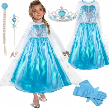 Karnevalový kostým Dětský kostým Elsa s flitry a doplňky tyrkysový