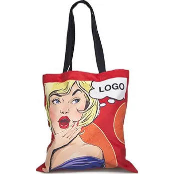 Nákupní taška Zakázková nákupní taška z mirkovlákna 200g/m2 s plnobarevným celoplošným potiskem