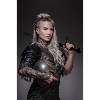 Plakát Plakát, Obraz - Sword wielding viking warrior blonde female, Lorado