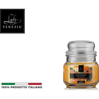 Aroma difuzér Lady VENEZIA Svíčka ve skle 15h SUCCESSO ARANCIO