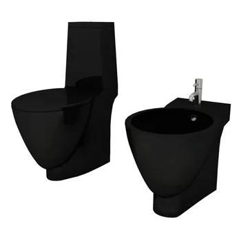 vidaXL 270567 keramické WC a bidet černé