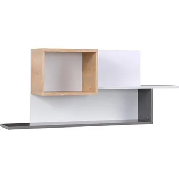 police JOKER | závěsná police 12 | 120 cm | | bílá/grafit/šedá/lefkas světlý