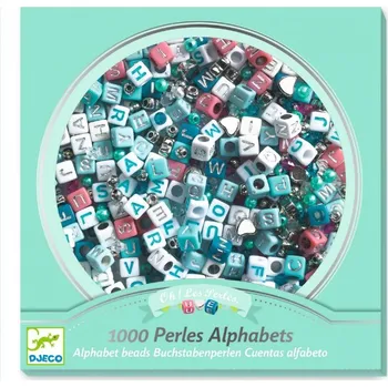 dětská sada na výrobu šperků Djeco Abeceda kreativní sada korálků 1004 ks