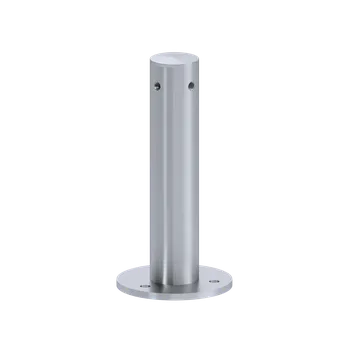 Zábradlí KOVIAN, s.r.o. Příruba (rohová) na fasádní lankovou stěnu, odsazení 200 mm, se dvěma vnitřními závity M8, broušená nerez K320 / AISI 304