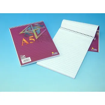 Blok poznámkový A5 linka hor. spirála 70l /15074/ SCP Notes a.s.