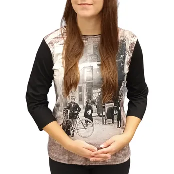 Dámská halenka Halenka Pratto černo-hnědá s potiskem velikost pratto: 40