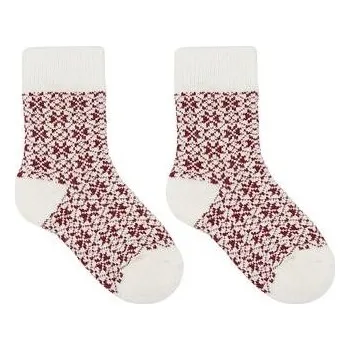 Pánské ponožky Vlnka Dětské ponožky s Merino vlnou vločky červená velikost ponožek 25-27