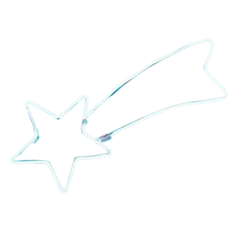 Vánoční světelná dekorace FK technics LED Neon kometa 65 cm ledová modrá