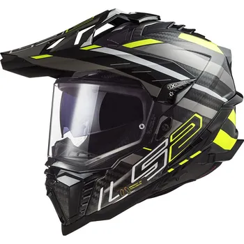 Helma na motorku LS2 přilba EXPLORER CARBON MX701 Edge black/hi-vis yellow - XL