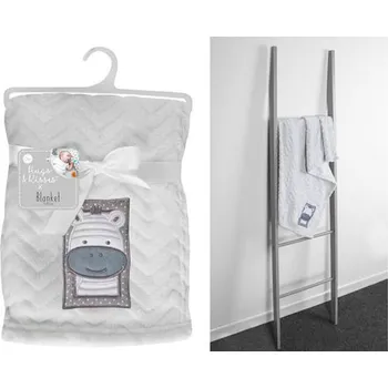 Dětská deka FIRST STEPS Deka šedá ZEBRA - 75x100cm