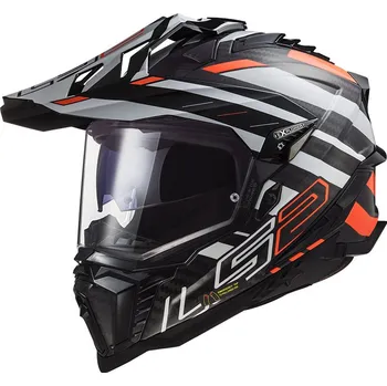 Helma na motorku LS2 přilba EXPLORER CARBON MX701 Edge black/fluo orange - 3XL
