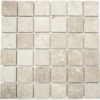 Obklad Kamenná mozaika čtvercová Boticino bílá 30,5x30,5 cm