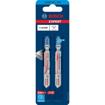 Příslušenství k pile 2x Pilový plátek (list) na plech z nerezové oceli pro přímočaré - kmitací pily Bosch EXPERT Stainless Steel T118AHM - 83mm (2608901709)