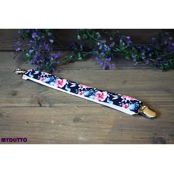 Klíčenka - modré květy na černé