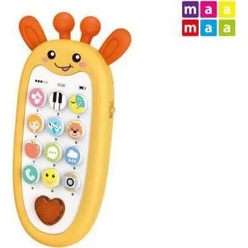 Hračka pro nejmenší MAAMAA Telefon dětský s efekty 13,5 cm Žirafa