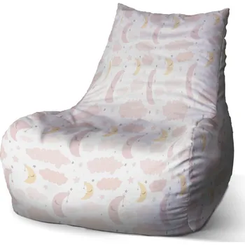 Sedací pytel Sablio Sedací vak Bean Měsíčky a obláčky - 100 x 90 x 45 cm
