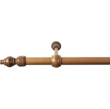 Garnýž Jednoduchá garnýž sada MIRO dřevěná Ø 28 mm 160 cm ořech