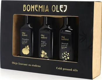 Rostlinný olej Bohemia Olej Dárkové balení dýňový, makový a hořčičný olej 3x 100 ml