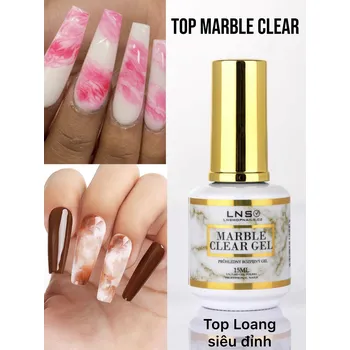 Přípravek na nehty LNS TOP COAT MARBLE 15ml Rozpíjecí Effekt