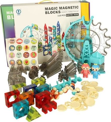 Magnetická mramorová kuličková dráha se zvukem Magic Magnetic Blocks ...