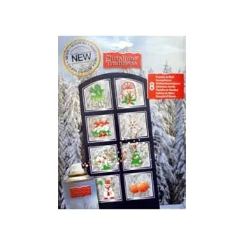 Kosmetická sada CHRISTMAS TRADITIONS Dekorační šablony na sklo 8ks malé