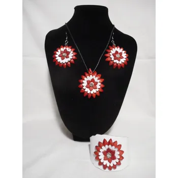 Souprava šperků Kožená souprava č.1 Barva: Červená